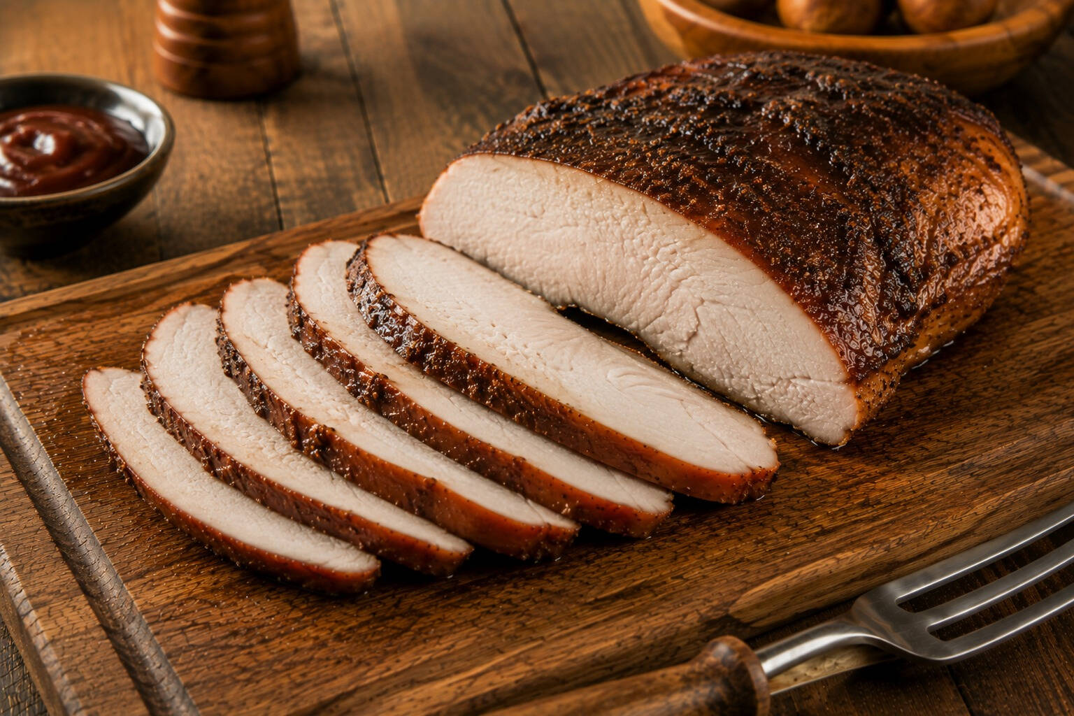 Dimentica la carne asciutta. Il nostro petto è marinato con cura e affumicato lentamente per garantire un cuore straordinariamente succoso e una speziatura esterna avvolgente. Leggero, ma con tutta la spinta aromatica del vero barbecue.